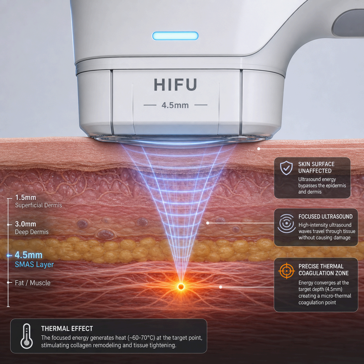 HIFU — zogniskowane ultradźwięki, lifting SMAS i HIFU-lipo